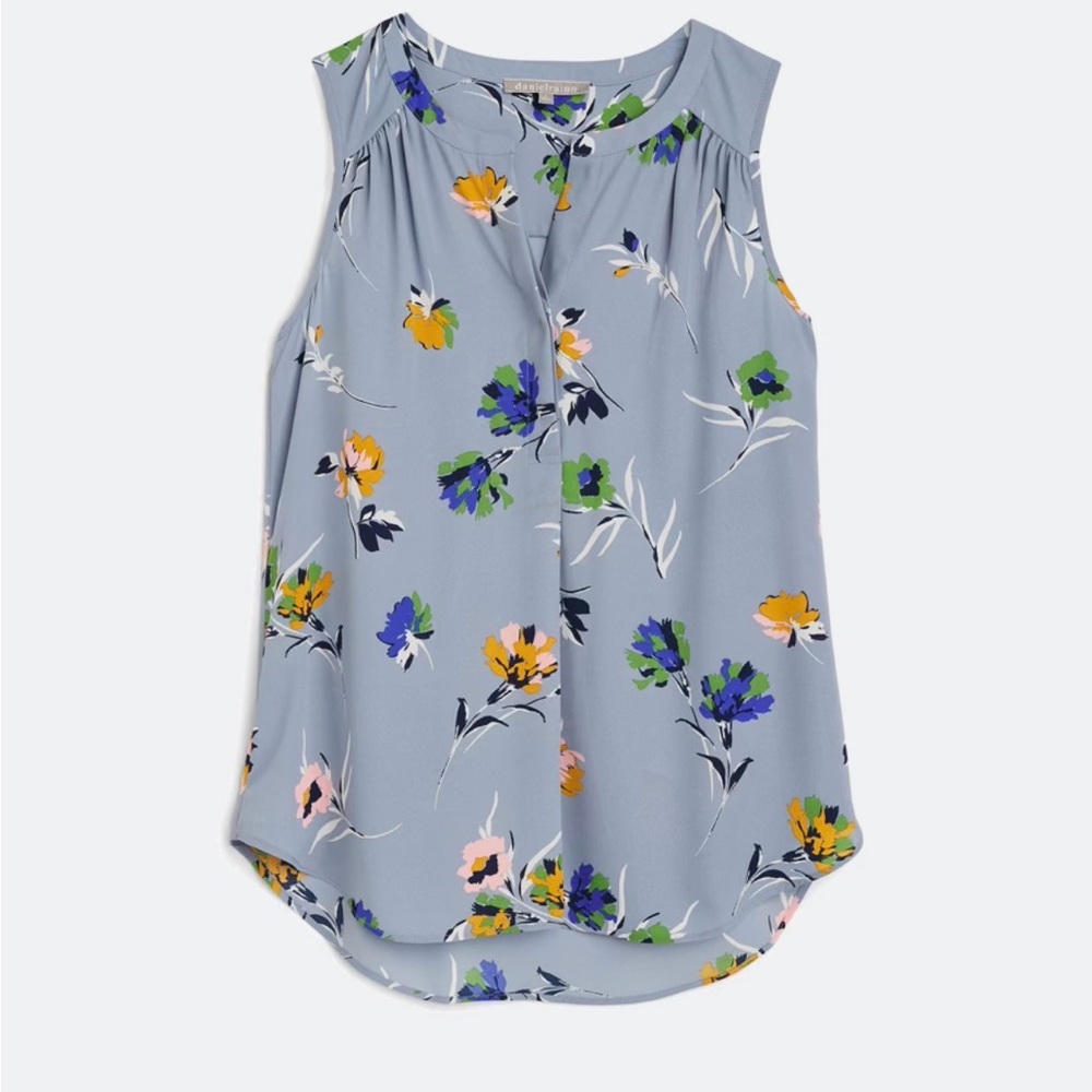 Daniel Rainn Women's Floral Sleeveless Blouse - Light Blue